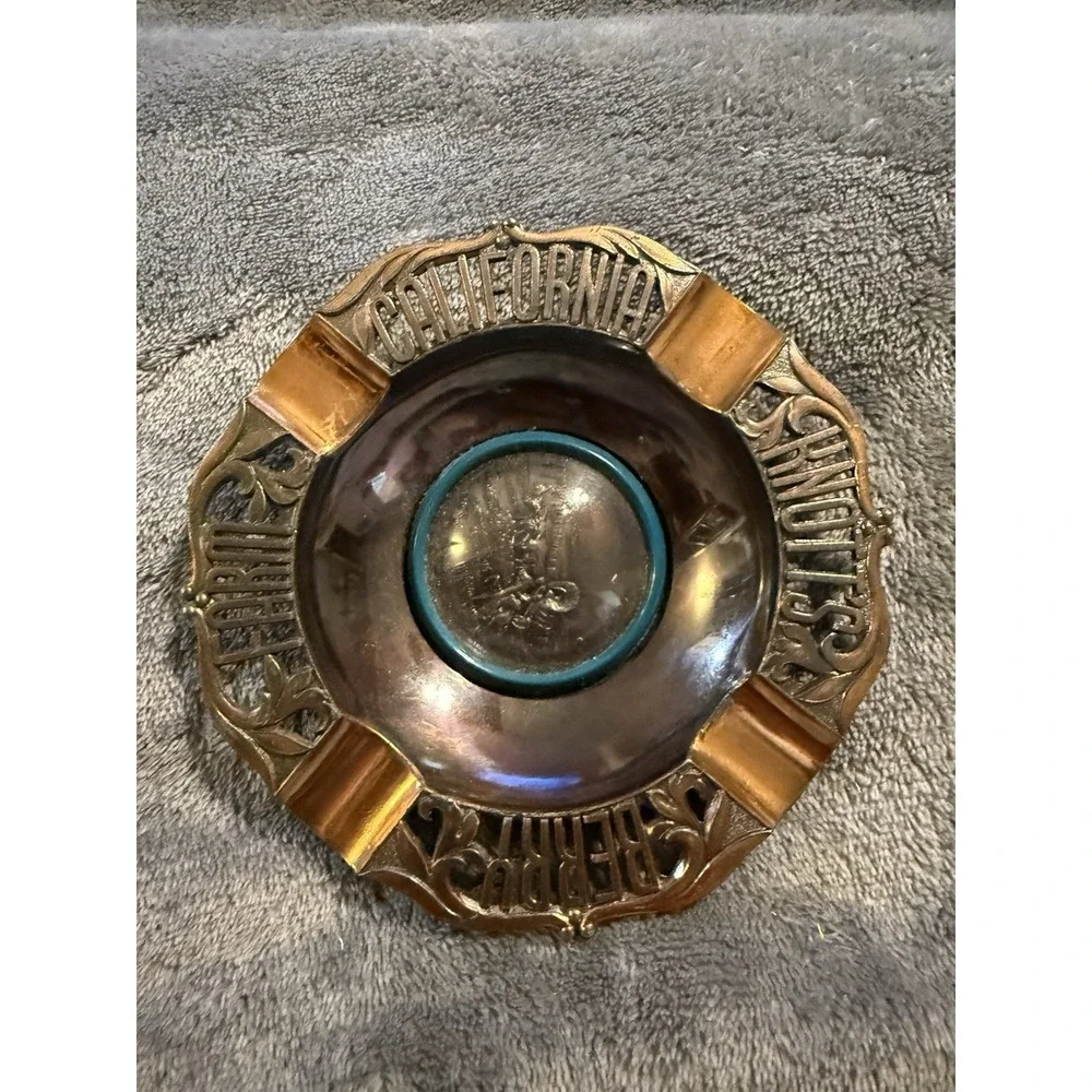 Vtg‎ Knotts Berry Farm Advertising Ashtray California Metal Dome Center